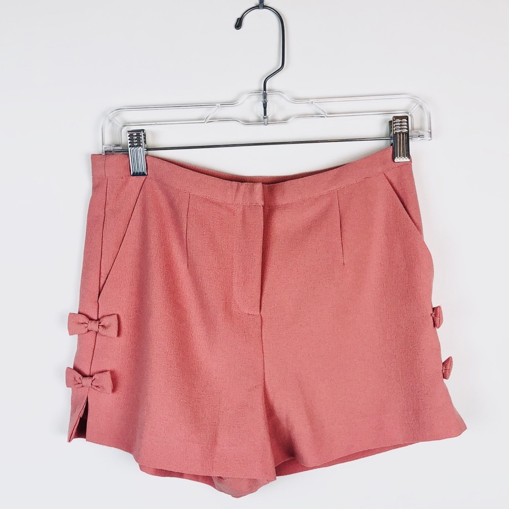 Topshop Bow Detail High Waisted Shorts A4